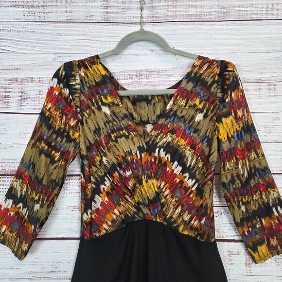 Aryn K Bodycon Mini Dress with Silk Top S Pleated High Neck Fitted Skirt Party - Picture 6 of 15